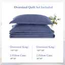 ENJOHOS Oversized King Bedspreads 128x120, California King Quilt Sets, Extra Wide Large King Size Quilts for Bed, Lightweight Reversible Microfiber 3Pieces Cal King Navy Blue Quilt, Damask Pattern Navy Blue, Oversized King - 128x120