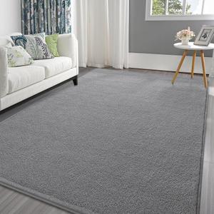 Pettop Area Rugs for Bedroom Living Room, 6x9 Grey Thickened Memory-Foam Indoor Carpets, Modern Aesthetic Minimalist Super Soft Comfy Carpet for Boys Girls Adults Room Dorm Home Decor