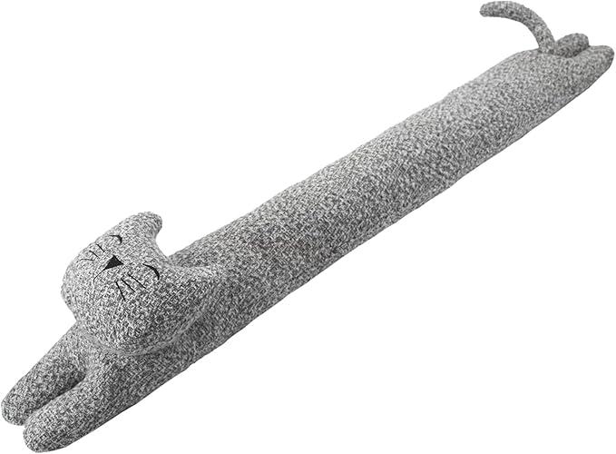 36 Inch 3LB Heavy Duty Under Door Draft Stopper, Decorative Soundproof Door Draft Blocker, Energy Saving Draft Guard, Gray Cat