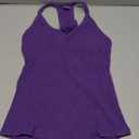 Danysu V Neck Cotton Tank Tops with Built-in Shelf Bra Sleeveless Racerback Fitted Basic Cami Shirts (Medium, Dark Purple)
