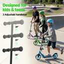Scooter for Kids Ages 6+, Teens & Adults, Max Load 240 LBS, Foldable Kick Scooter with 8-inch Big Wheels, Kickstand, 3 Adjustable Levels, Rear Brake,