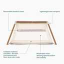 Tutti Bambini CoZee Go 3-in-1 Foldable Baby Playpen, Portable Bassinet & Travel Crib | Playard with Mattress Included | Birth to 3 Years (Walnut & Ecru)