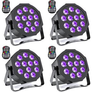 Rechargeable Par Lights Uplights RGBWA+UV 6-in-1 LED Battery Powered Stage Lights with Remote & DMX Control, Sound Activated for Festivals, Weddings, Bars, Churches, DJ