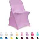 ManMengJi Spandex Folding Chair Covers, Lavender Folding Chair Covers 6 PCS, Universal Fitted Chair Slipcovers for Wedding, Party, Banquet, Holidays, Celebration