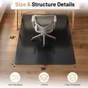 Black Hardwood Floor Chair Mat, Heavy Duty Plastic Desk Protector, 36x 48inch- black