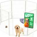 FXW Homeplus Unleashed Indoor Dog Playpen - Stress-Free and Safe Play, Heavy Duty 40 Inch 8 Panels Dog Pen for Medium and Large Dogs, White Patented
