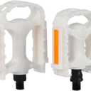GLERC Kid's Bike Pedal 1/2-Inch for BMX Cruiser Bike Pedals 1 Pair Replacement, Size M Fits for 12" 14" 16" 18" Boys Girls Bike White, Medium