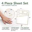 TEXAS LINEN CO. 100% Organic Cotton Percale Sheets King Size Pack or 2 - Soft & Crisp Organic Cotton Sheets King Size (8 PC, White), 16" Deep Pocket Percale Weve Bed Sheet Set - GOTS Certified