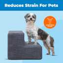 Best Pet Supplies Dog Stairs & Steps - Foam Steps for Small Dogs & Cats, Non-Slip Indoor Balanced Pet Step Support, Dog Ramp, No Assembly, Dark Gray Linen, 2-Step (12-inch Height)