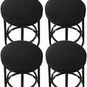 HFCNMY Stool Covers Round,4 Pack Stretch Round Bar Stool Covers Washable Bar Stool Seat Covers Stool Cushion Slipcover Elastic Bar Chair Covers for 13-18 Inch Chair (Black)