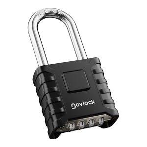 Heavy Duty Weatherproof Padlock with Combination Code - 4 Digit Combination Lock with Long Shackle for Gates, Fences, Sheds, Garages, Gardens & Lockers - 1 Pack, Black