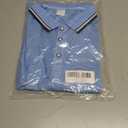 Men's Golf Polo Shirts Short Sleeve Striped Casual Polo Shirts for Men Dry Fit Tennis T-Shirt Tops (Blue, L)