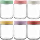 Danmu 16 oz Overnight Oats Containers with Lids,Meal Prep Containers 6 Pack,Mason Jars 16 oz with Lids for Snack,Overnight Oats,Yogurt,Parfait,Soup,Smoothies,Salad 100% Leak-proof Dishwasher Safe