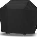 SunPatio Gas Grill Cover 60 Inch, Outdoor Heavy Duty Waterproof Barbecue Gas Cover, UV and Fade Resistant, All Weather Protection Compatible for Weber Charbroil Brinkmann Grills and More, Black
