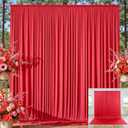 10x12 ft Red Backdrop Curtains for Wedding Parties, Wrinkle Free Polyester 12 ft Long Photo Backdrop Drapes Back Drop Cloth for Birthday Baby Shower Ceremony Photography Background