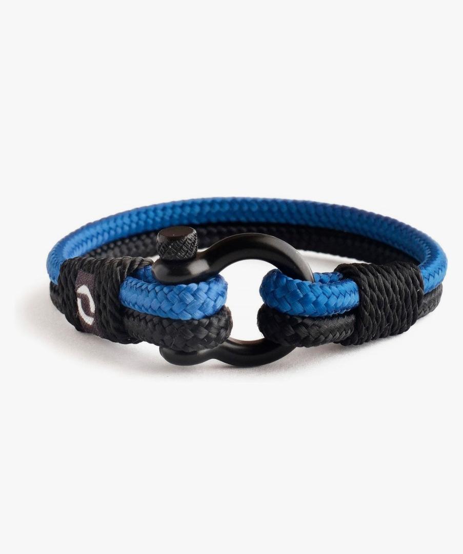 Mens Rope Bracelet - Stainless Steel Black Shackle, Extremely Durable and Scratch Resistant Waterproof Paracord, Handmade, Nautical Wristband for Men B-2-9 Pack of 2