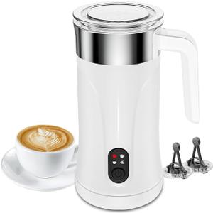 Milk Frother, 4-in-1 Milk Frother and Steamer for Coffee, Latte, Cappuccino (White)
