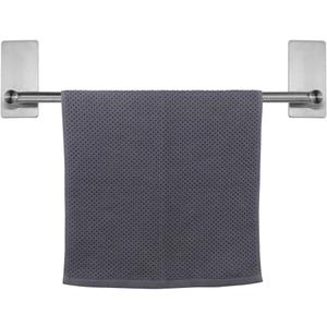 NearMoon Self Adhesive Bathroom Towel Bar- Stainless Steel Bath Wall Shelf Rack Hanging Towel Stick On Sticky Hanger Contemporary Style, NO Drilling (1 Pack, Brushed Nickel, 16-Inch Towel Rack)