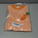 Baby Boy Girl Easter Outfit Sweatshirt Romper Striped Carrot/Bunny Long Sleeve Bubble Romper Waffle Knit Bodysuit (12-18 Months, Orange)