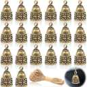 20 Pieces Copper Antique Bells,Kabcifea Small Bells Wind Chimes Craft Bells Door Bells with Lanyard for Home School Office Wedding Christmas Decorations