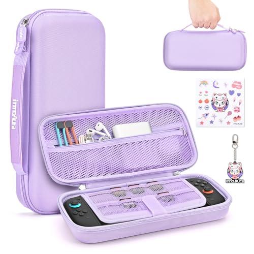 innoAura Switch 2 Carrying Case for NS Switch 2 (2025), with 9 Game Card Slots, Protective Travel Storage Case, Cute Pendant and Sticker, Purple