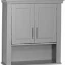 RiverRidge Somerset Two-Door Bathroom Storage, Gray Wall Cabinet, Grey, Set 1