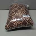 Womens Cropped Quilted Jacket Puffer Lightweight Floral Print Oversized Long Sleeve Packable Down Coat (Medium, Brown)