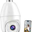 Light Bulb Security Camera -5G&2.4GHz 5MP HD WiFi 6 Home Baby Monitor, Security Cameras Wireless Outdoor Indoor, Night Vision, 2-Way Audio, PIR Mothion Detection and Alerts, Works with Alexa (White)