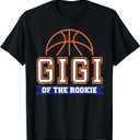 Gigi of Rookie 1st Birthday Basketball Theme Matching Party T-Shirt (Black) XXL