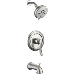 ELLO&ALLO Brushed Nickel Shower Faucet Set with Tub Spout, Single Handle Tub and Shower Faucet Combo Set (Valve Included)
