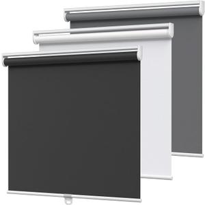 MYshade 100% Blackout Roller Shades Cordless for Windows - Thermal Insulated UV Protection Room Darkening Blinds, Easy Install for Home, Bedroom, Living Room, Office (31" W x 72" H,Black
