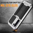 JGY Samsung S23 Plus Rugged Metal Case with Screen Protector Kickstand Camera Slide Cover for Samsung S23 Plus Full Body Military Sturdy Heavy Duty Shockproof Dorp Test Cover for Outdoor (Silver)