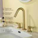 Evangeline 8 Inch Widespread Bathroom Sink Faucet 3 Hole Vanity Basin Mixer Tap Brushed Gold Deck Mount Lavatory Basin Faucet