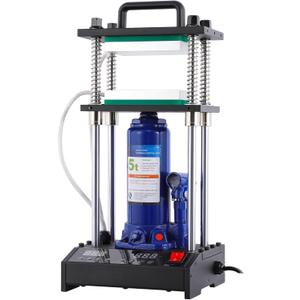 5 Ton Portable Hydraulic Heat Press Machine 4.99 x 2.99 Inch Dual Heating Plates with Dual Temperature Controllers LED Screen