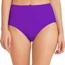 Micosuza Women's Swim Bottom High Waist Retro Basic Full Coverage Bikini Tankini Swimsuit Briefs, 12