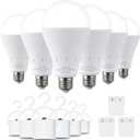 DEBAOBULB6 Pack Rechargeable Emergency Light Bulbs, Battery Powered LED Light Bulb 6000K Daylight E26 120 Volt 9W 60W Equivalent with 1200mAh for Home Power Outage Camping Hurricane
