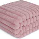 Waterproof Dog Blanket for Couch, Luxury Plush Washable Large Dogs Blankets for Furniture Protection, Super Soft Calming Pet Blanket for Indoors (Pink, 50"x60")