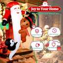 CAMULAND Christmas Inflatables, 6FT/7FT Inflatable Christmas Decorations Snowman Santa Claus with Built-in LED Lights, Outdoor Christmas Decorations Blow-up Decor for Yard, Garden Party (8FT Santa)