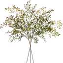 Artificial Greenery Stems, 43.3" Nandina Branches Tall Faux Plant Stems for Vase, Greenery Decor Stems Leaves Bunches for Shop Garden Office Home Dco3Pcs Orange