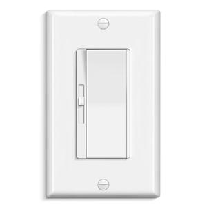 BESTTEN Super Slim Dimmer Light Switch for 300W Dimmable LED/CFL Lights and 600W Incandescent/Halogen, Single Pole/3-Way LED Slide Dimmer, Wall Plate Included, ETL Listed, White, 3 Pack