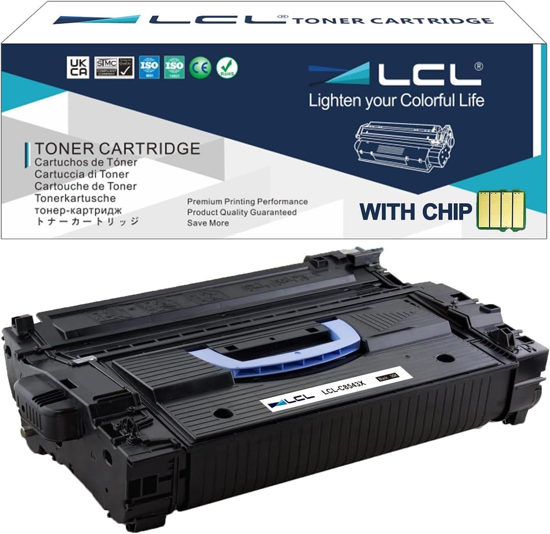 LCL Remanufactured 43X C8543X High Yield Toner Cartridge Replacement for HP Laserjet 9040 9040dn 9050 9050n 9000N 9000dn 9040 9000 9050 9040mfp 9050mfp 9000mfp M9059 MFP Printer (Black, 30,000 Pages)