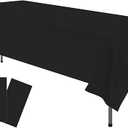 23 Pack Black, Rectangle Disposable Plastic Tablecloth for Picnic, Birthday, BBQ, Party, Wedding (Black, Rectangle, 54in. X108in.)