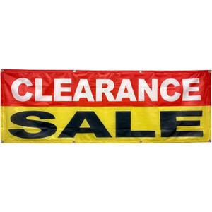 4 Less Co 2x6 Feet Clearance Banner Store Sale Sign Fabric Polyester With Grommets ryb