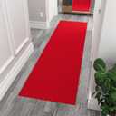 Ottomanson 2' x 6' Hallway Runner with Scraper Pile - Extra Durable Non-Slip Rug Mat for Indoor & Outdoor Use - Ideal for Kitchen, Entryway, Patio & Garage - High-Traffic Carpet, Red