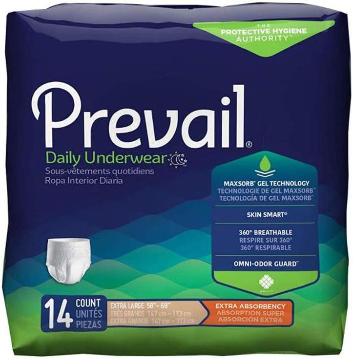 Prevail Extra Absorbency Underwear, Extra Large, 14 count (Pack of 4)