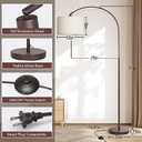 Seaside village Floor Lamp for Living Room, Arc Lamp with Adjustable Head, Modern Tall Lamp with On/Off Pedal Switch, Over Couch Standing Hanging Light for Reading, Bedroom, Office (Brown)
