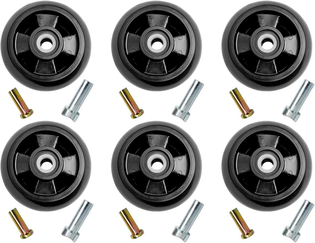 6 Pack Deck Wheels Kit AM125172 Compatible with John Dee re 48" 54" 60" 62" 72" Deck Mowers, Gauge Wheels Compatible with JD 240 245 260 325 GX325 F725 Lawnmowers, Replace AM124706 210-300