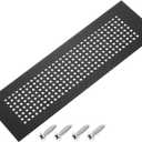 PATIKIL 12 x 3 Inch Door Air Vent Cover, Aluminum Grille Ventilation Cover Louvered Diamond Hole with Mounting Screws for Cabinet Wardrobe Door, Black