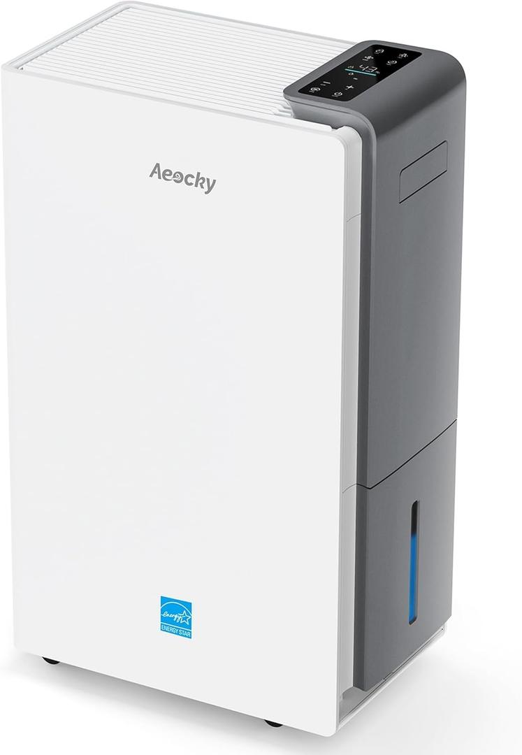 4500 Sq.Ft Most Efficient Energy Star 2024 Dehumidifier,AEOCKY Max 80 Pint/D(Standard 52Pint/D) Smart Compressor Dehumidifier with Drain Hose, Intelligent Humidistat,for Basement,Bedroom,Home,Bathroom (White)