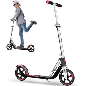 Scooter for Kids 6-12 & Adults | Adjustable Height, Foldable, Lightweight Aluminum Frame | Holds Up to 220lbs | Smooth Ride on Any Terrain | Big Wheel Scooter (red) Scooter for Kids 6-12 & Adults | Adjustable Height, Foldable, Lightweight Aluminum Frame | Holds Up to 220lbs | Smooth Ride on Any Terrain | Big Wheel Scooter (red)